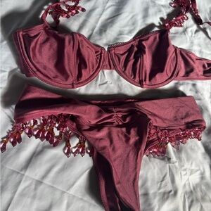 Frankie's Bikinis Pink Swimwear Set